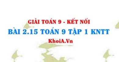Bài 2.15 SGK Toán 9 tập 1 Kết nối tri thức